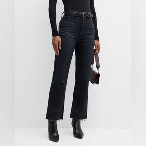 PAIGE Claudine high rise relaxed ankle flare, raw hem, 25